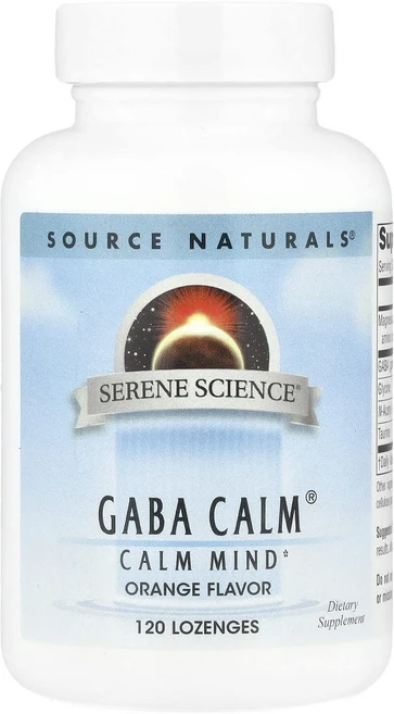 Source Naturals Serene Science® GABA Calm® 오렌지 맛 사탕 정제 120정, SourceNaturalsSereneScienceGAB, 1개 - 쿠팡