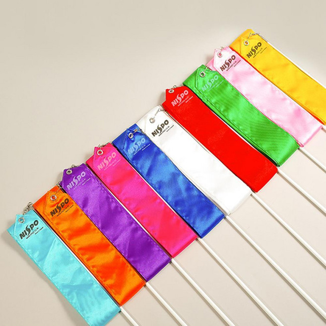 니스포 리듬체조 리본 4M 10가지색상 체조용품 경기용 체육시간 운동회교구 리듬교육 체조교구 학교체육, 단일사이즈