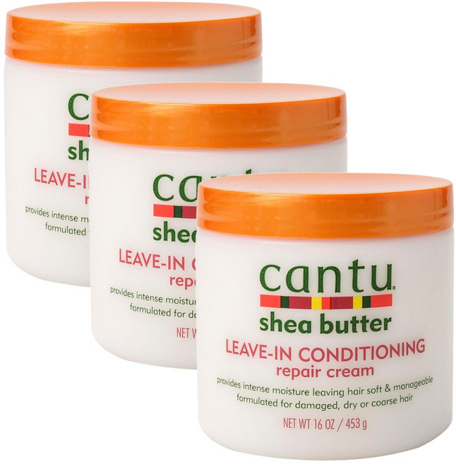 칸투 시어 버터 리브-인 컨디셔닝 리페어 크림, 453g, 3개