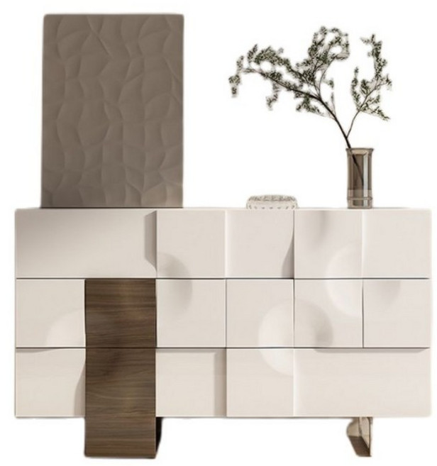 북유럽 모던 미니멀 호두 침실 가구 저상형, 1.6m 흰색 문 1개와 양동이 3개