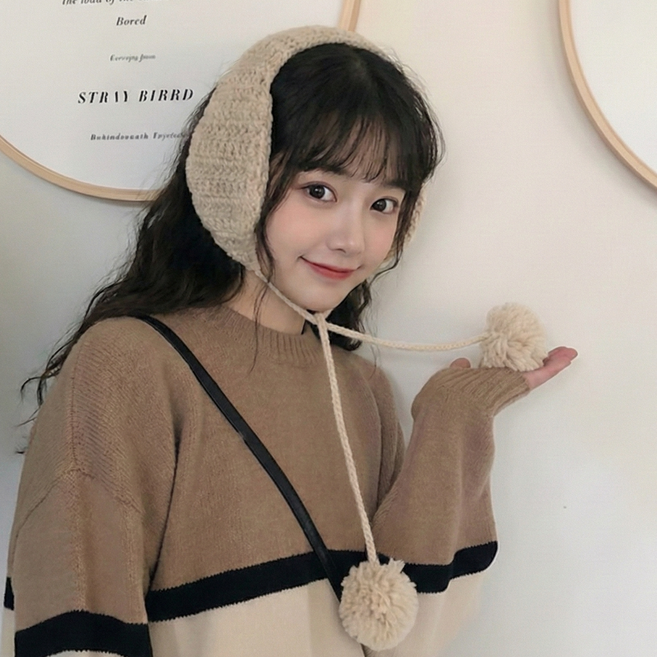 모들리 니트 귀도리 겨울 방한 귀마개