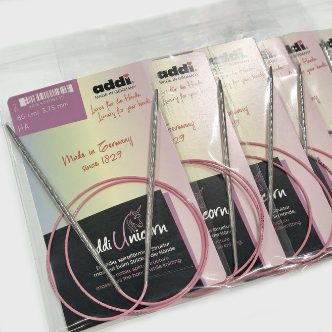 ADDI 유니콘 줄바늘 뜨개바늘 스텐 독일산 명품 대바늘 뜨개질바늘 115-7, 2.5mm, 80cm, 1개