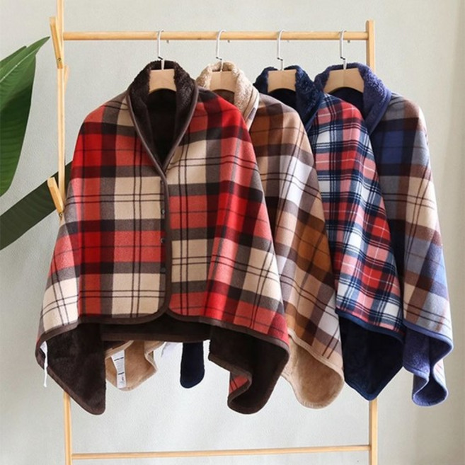 똑딱이 극세사 망토 어깨 플리스 수면 포근 무릎 담요