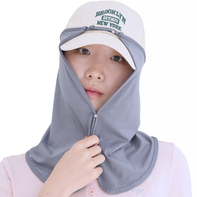 ZC-GRS 선가드 사이즈 맞춤형 얼굴 햇빛가리개 캡선가드, 1개, 그레이