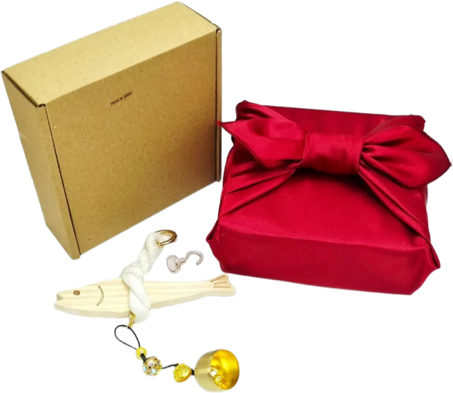 신비로운 전통 액막이 명태 고급 공단 보자기 포장 선물 세트 이사 집들이 개업 선물 문종 도어벨 인테리어 소품, 1개