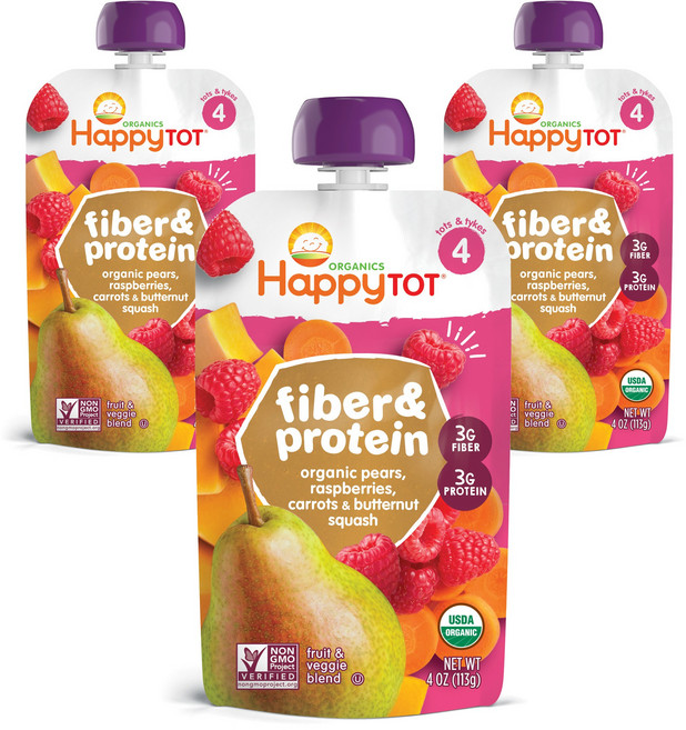 해피토트 파이버 & 프로틴 어린이 스무디 113g, 3개, 3개