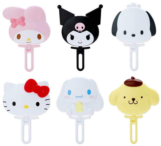 산리오 얼굴 탁상거울 쿠로미 마이멜로디 헬로키티 포차코 시나모롤 폼폼푸린, 2.마이멜로디, 1개