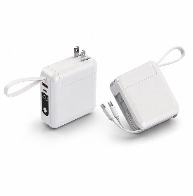 【隔日到貨 3C WH標示】全能旅充 30000mAh 行動電源 快充行動電源 行動充 多功能無線充電 自帶可拆雙線行充 可上飛機, 白色【22.5W線充-不支援無線】三合一, 白色, K15