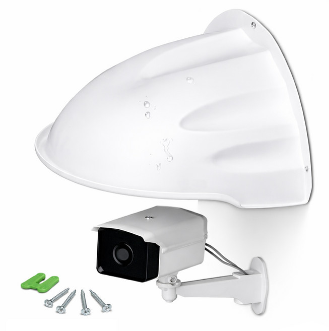 태양광 충전식 원통형 돌출형 방범용 가짜 CCTV 카메라 실외 설치용, 1개