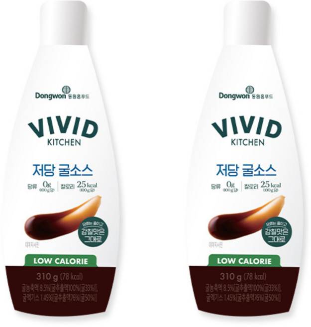 비비드키친 저당 굴소스 310g, 2개