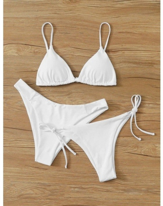 1+2 삼각펜티 끈펜티 3pcs 비키니 15컬러, 화이트