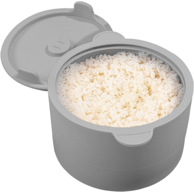 칼로피그 저당밥솥 실리콘 단품 다이어트 당뇨 전자렌지밥통 캠핑 저당 저탄수화물 미니 혈당조절, 매트 그레이, 매트 그레이