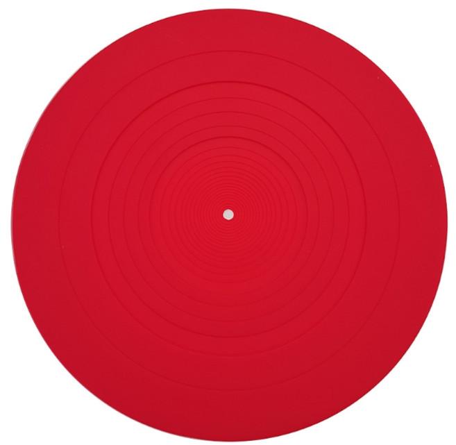 레코드 플레이어를 위한 LP 미끄럼 방지 턴테이블 플래터 매트용 Yuanmaoao 방진 실리콘 패드 고무, Red