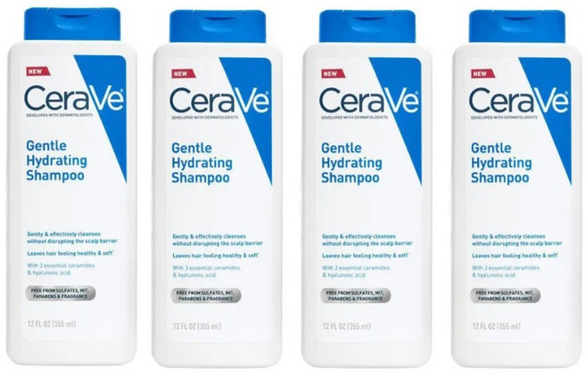 세라비 젠틀 하이드레이팅 샴푸 CeraVe Hair Gentle Hydrating Shampoo, 4개, 355ml