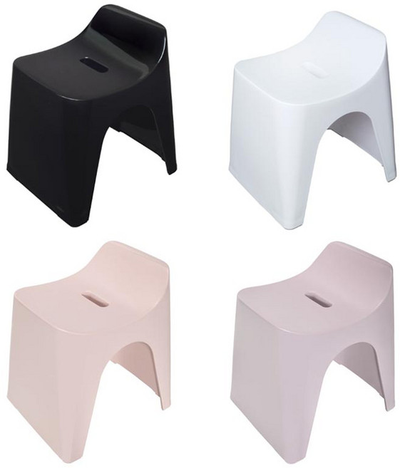 휴바스 일본 미끄럼방지 어르신 욕실의자 등받이 목욕탕의자 30cm, 핑크