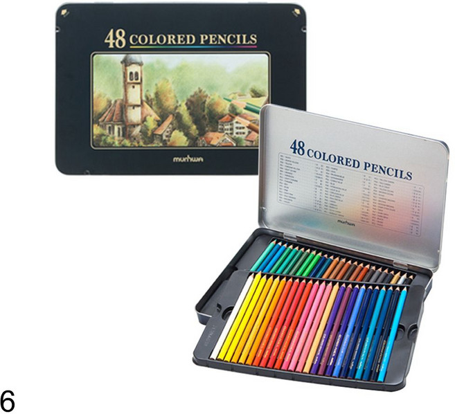 넥스프로 고급 유성색연필 48색 틴케이스 6세트, 본상품