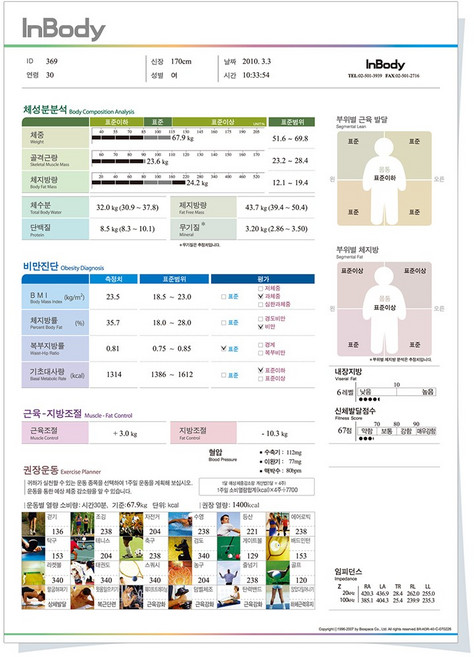 인바디230 용지 결과지 종이 프린트 출력표 500매, 성인용 결과지, 1박스, 성인용 결과지