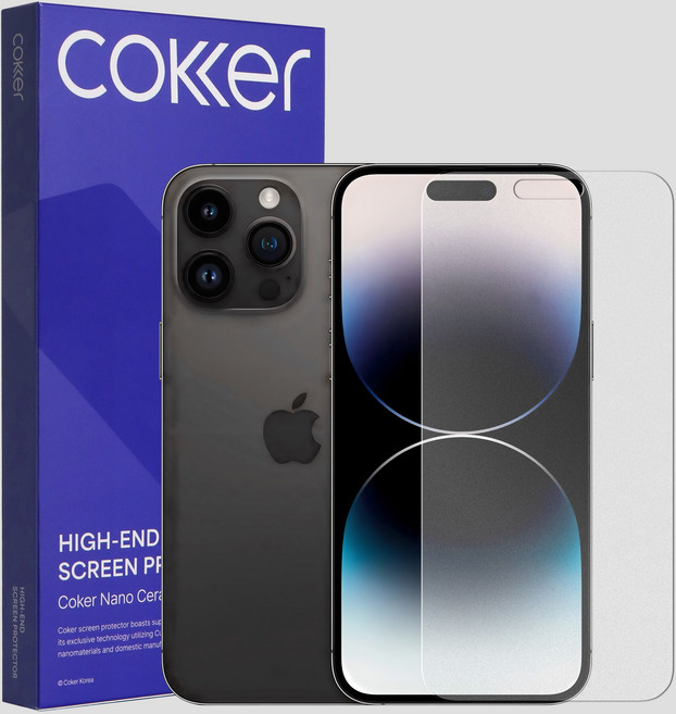 코커 아이폰 종이질감 지문방지 저반사 매트 항균 신소재 강화필름, 2개