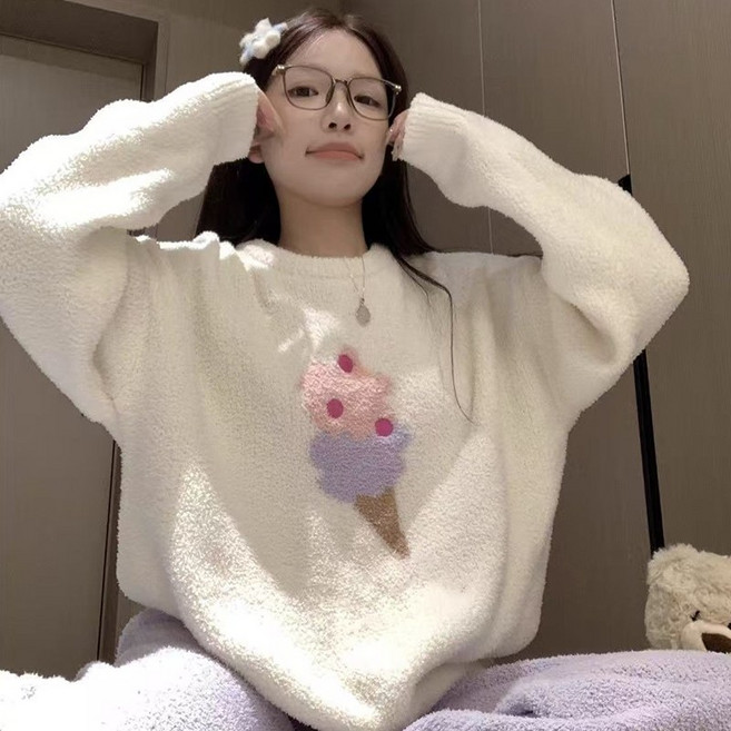 겨울 여성 카툰 코랄 플리스 두꺼운 보온 홈웨어