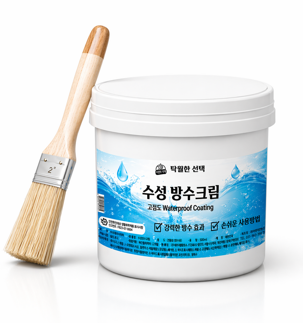탁월한선택 고농축 투명 방수제 (고점도 타입) + 전용 붓 SET, 500ml, 1개