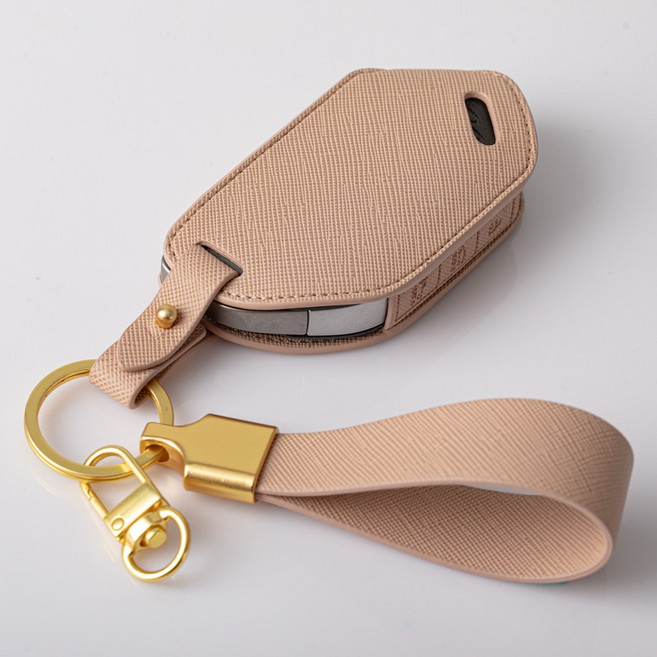 [무료각인]기아 호환 더뉴모닝 쏘렌토MQ4 K5 K8 더뉴스포티지 EV3 EV4 카니발4세대 차키케이스 스마트 키홀더 사피아노가죽 키커버, 기아H 4버튼(각인가능), 샌드베이지