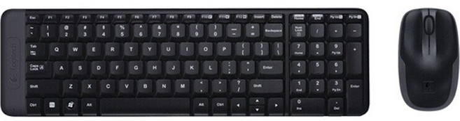 로지텍 무선 마우스 + 키보드 세트 MK220, 블랙, 일반형