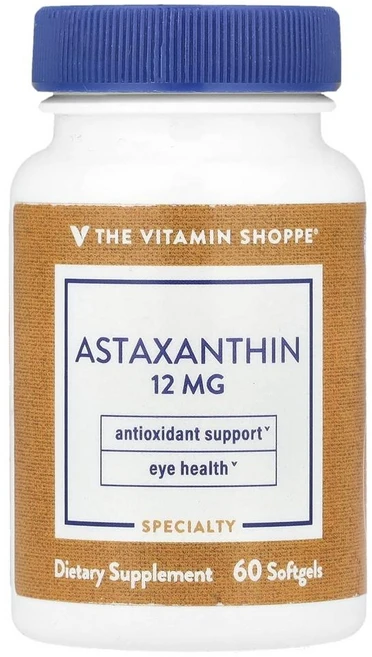 비타민숍 아스타잔틴 12mg The Vitamin Shoppe Astaxanthin 12 mg 60정, 1개 - 쿠팡