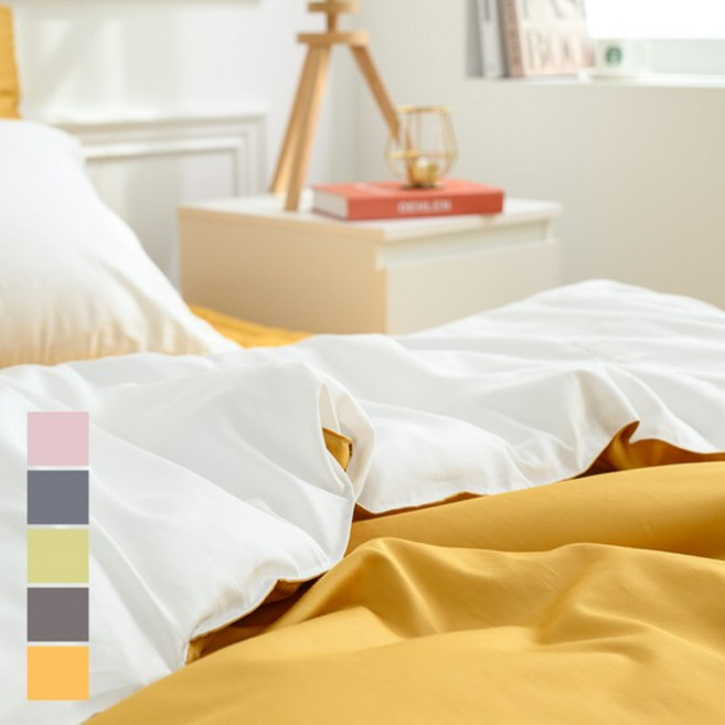 60수사틴 투톤 순면누빔이불커버 호텔침구Q퀸 4컬러, 상세설명 참조