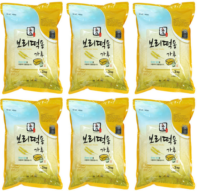 보리떡용가루 (보리술빵 막걸리빵), 3kg, 6개