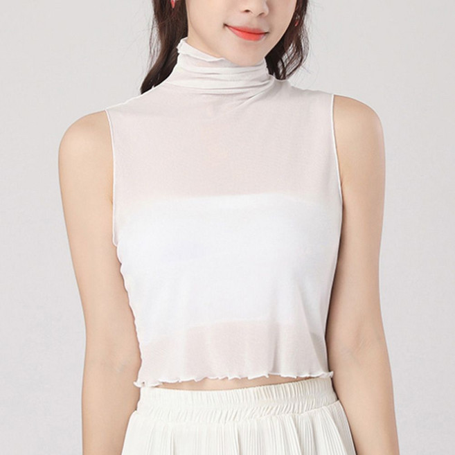 페이크 이너블라우스 목티 시스루 터틀넥 페이크카라 jw2+942UG