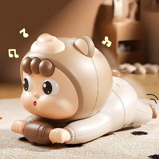 베베코지 노래하는 배밀이 장난감 아기 돌 터미타임, 1개, 베이지