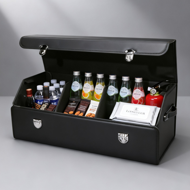 할라크 차량용 트렁크 다용도 수납 정리함, 블랙