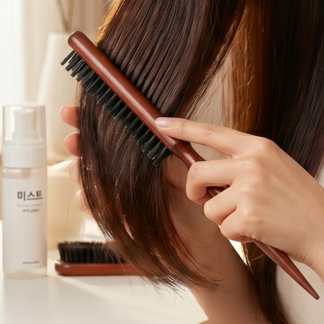 디디트러스트 백콤 돈모 헤어브러쉬 뿌리볼륨 업스타일 헤어빗, 1개, 브라운