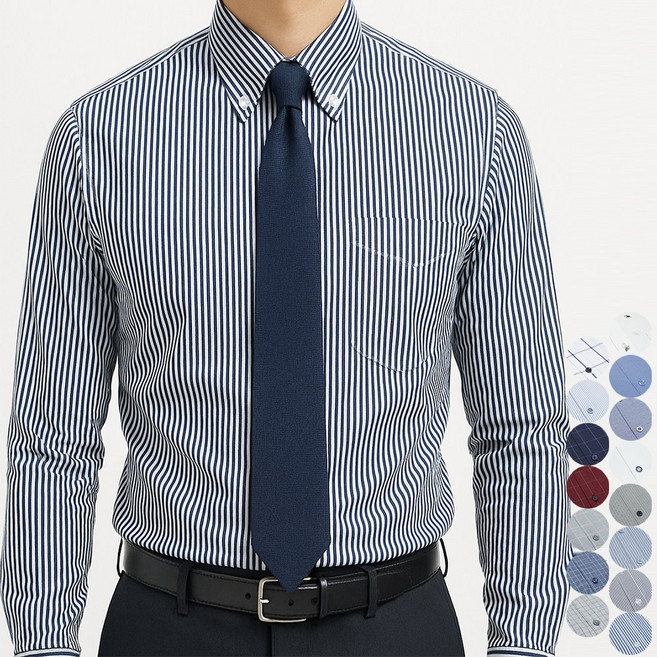 남성용 일반핏 빅사이즈 (95~120) 패턴 긴팔 와이셔츠