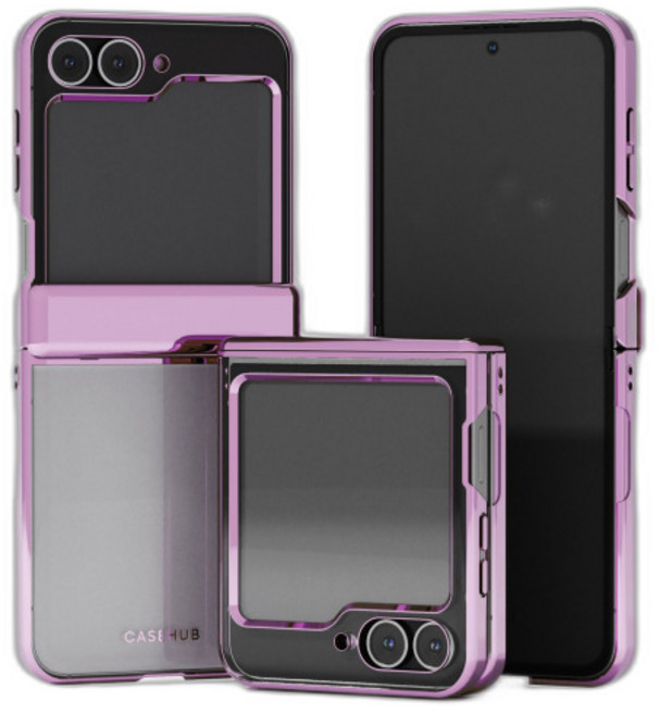 케이스허브 정품 프리미엄 힌지보호 Z플립 클리어 케이스