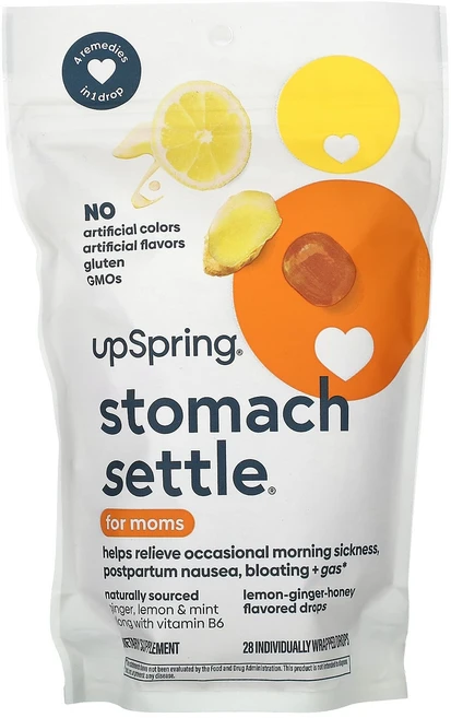 UpSpring Stomach Settle 엄마용 레몬-생강-꿀 개별 포장 28방울, UpSpringStomachSettle엄마용레몬생강꿀개, 1개, 28개 - 쿠팡