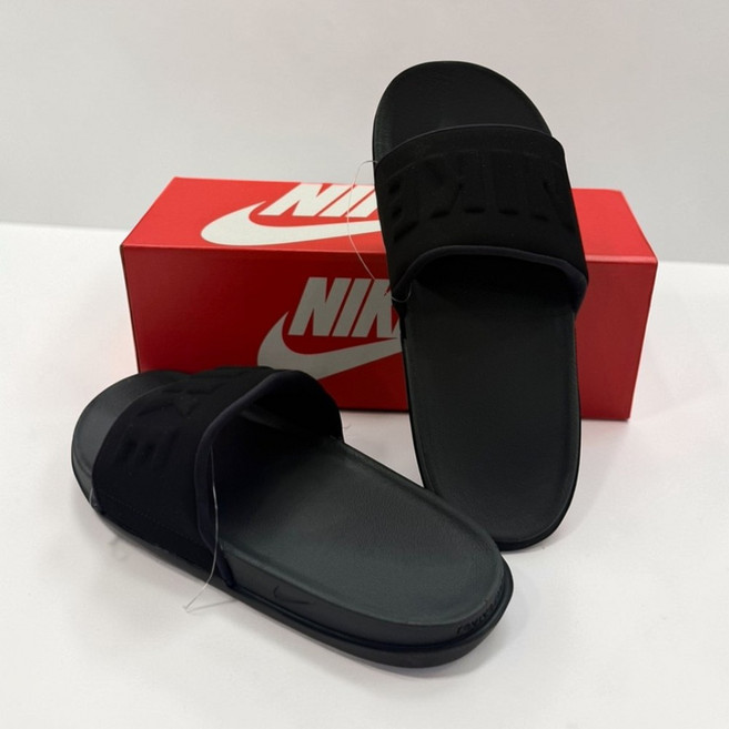 [매장정품] 나이키 검정 오프코트 슬리퍼 쿠션 슬라이드 멀티파우치증정