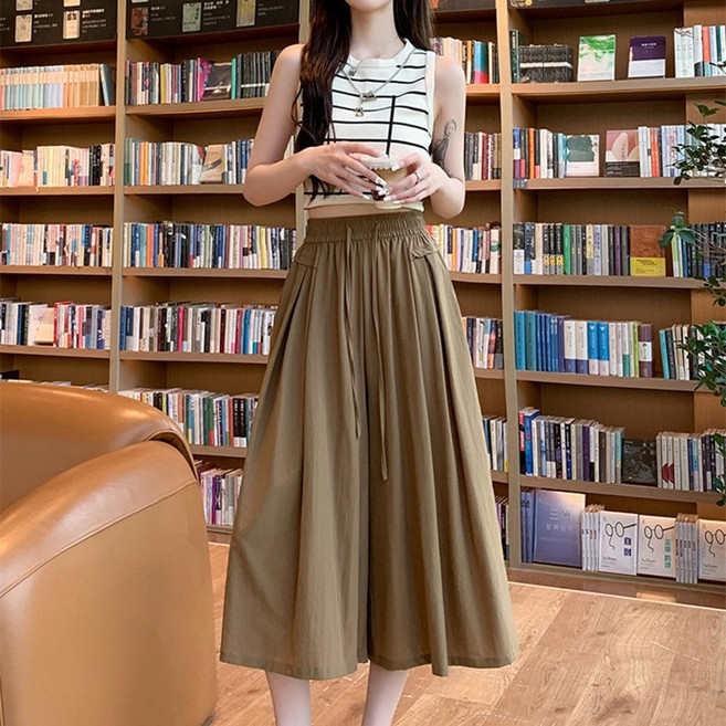 SAHINER 여성 와이드 밴딩 스커트팬츠 루즈핏 캐주얼 봄여름 AKZ26