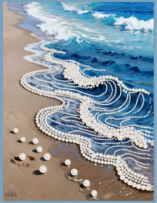 온메이드 DIY 명화 진주드로잉 그림그리기 보석십자수 세트 MD-230, 1개, 06 바닷가