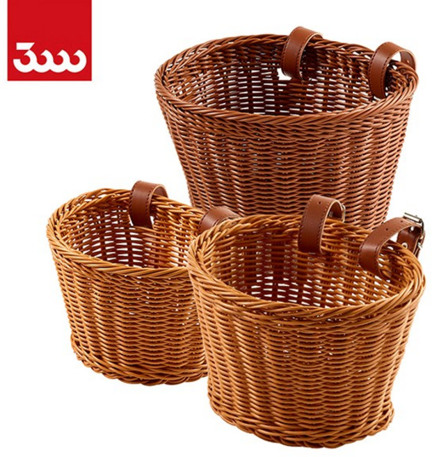 삼천리자전거 아동용/킥보드 PVC 라탄 바구니, 1개, L/브라운