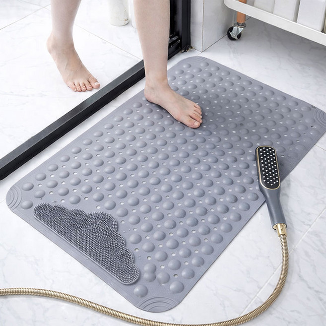 giilight 욕실 미끄럼방지매트 안전 발매트 화장실 욕조 항균 물빠짐 바닥매트, 회색, 1개