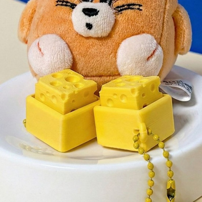 치즈 키캡 키링 클리커 피젯토이 굿즈 키보드 청축 스위치 열쇠고리 스트레스 해소 키덜트, 상세페이지 참조, 상세페이지 참조