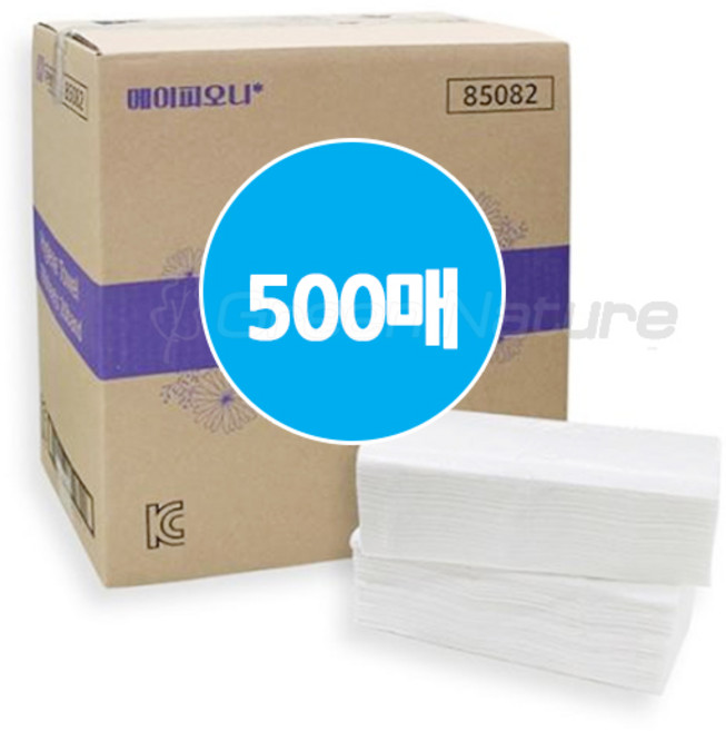 메이피오니 천연펄프 무형광 위생타올 핸드타올, 1000매, 1개