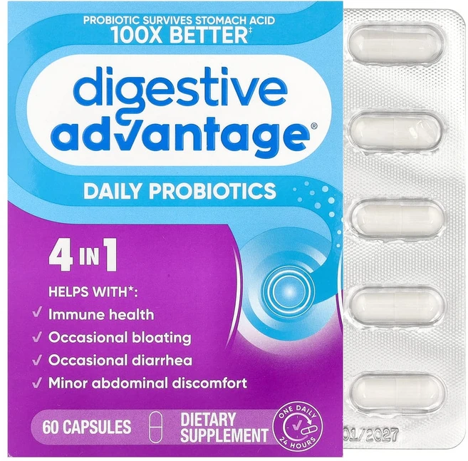 쉬프 Digestive Advantage 데일리 프로바이오틱 캡슐 60정, SBF96262, 1개 - 쿠팡
