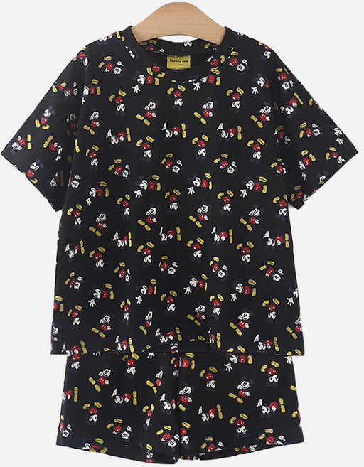 디즈니 여름 남아 여아 미키패턴 반팔 상하복