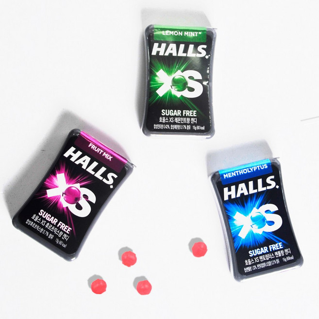 HALLS 호올스 XS 멘톨 사탕 졸음방지 미니 캔디 3종 택1, 15g, 1개