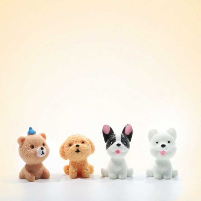 캔들나라 복슬강아지 미니어처 4종, D, 1개