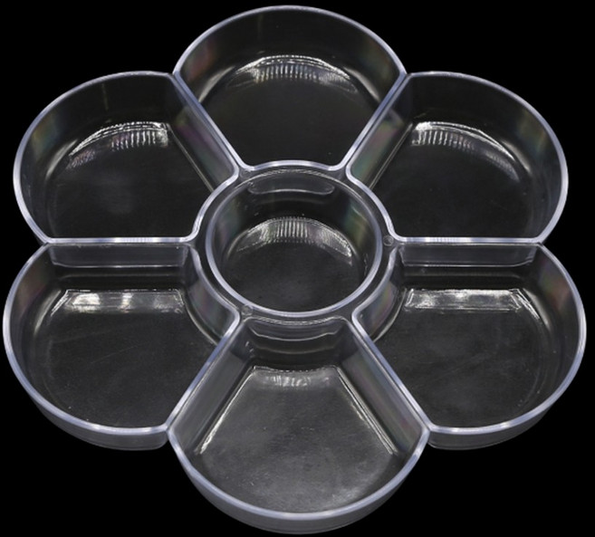 8칸 15cm 꽃모향 투명 파레트 초등 유아미술 그림물감 도구 색칠 수업 화실 초등학생 미술학원 교구 아크릴