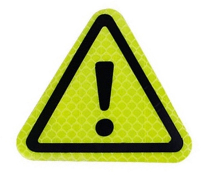 三角大款多色車身反光警示貼紙 提升夜間行車安全, 1個, 螢光, 螢光