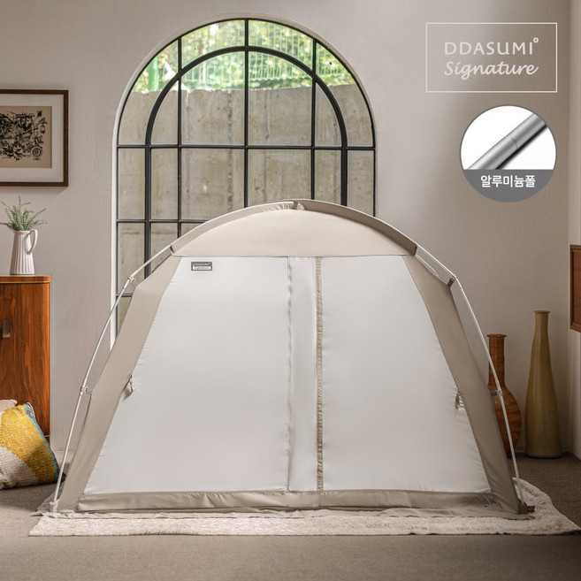 따수미 난방텐트 시그니처 1-2인용 [알루미늄폴], 1개, 아이보리